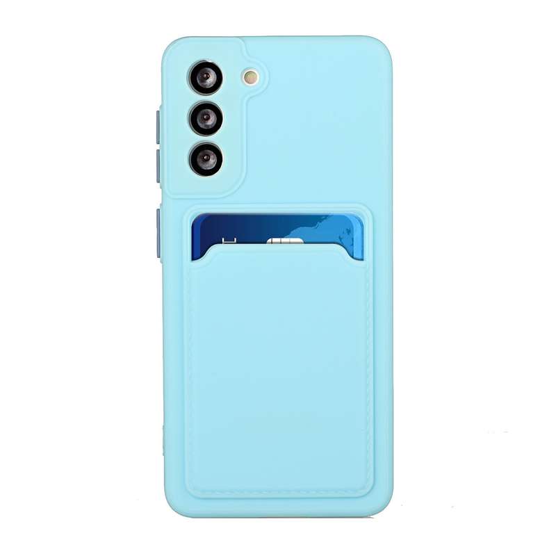 For Samsung Galaxy S21 FE 5G Card Slot Design Shockproof TPU Phone Case(Dark Green)