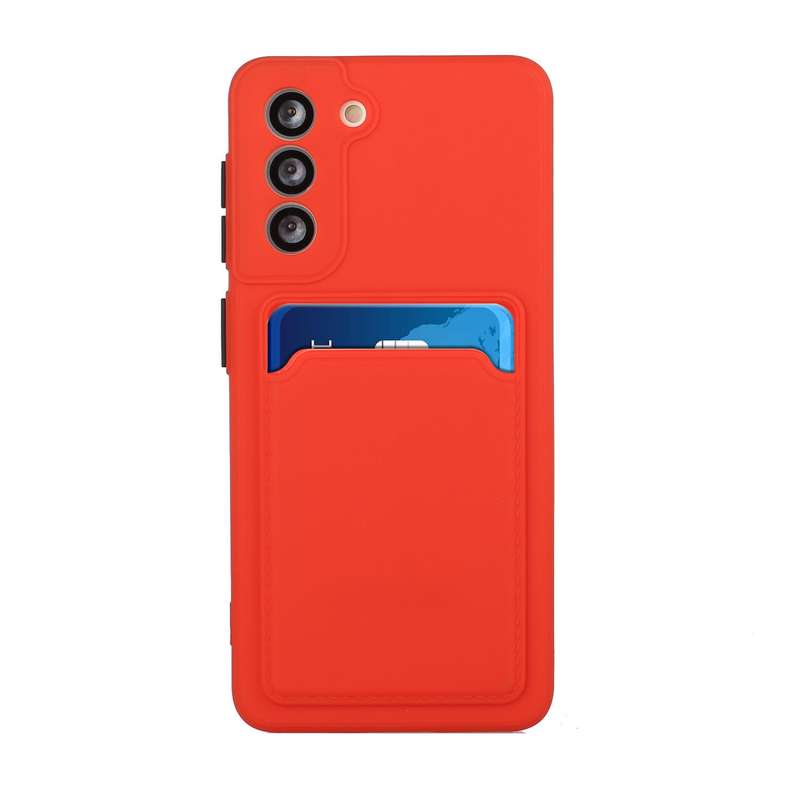 For Samsung Galaxy S21 FE 5G Card Slot Design Shockproof TPU Phone Case(Dark Green)