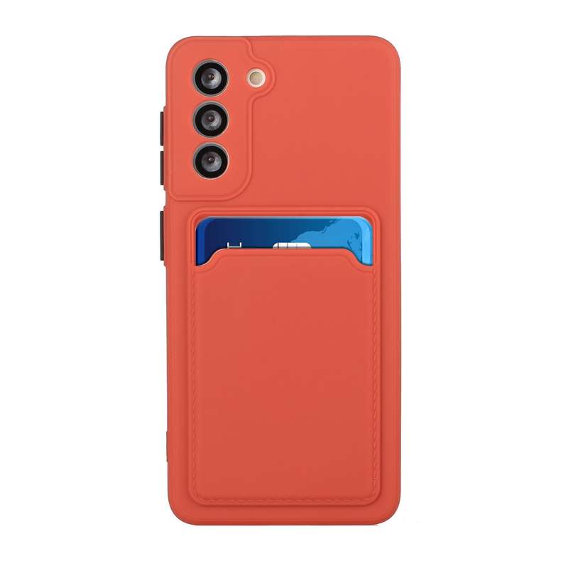 For Samsung Galaxy S21 FE 5G Card Slot Design Shockproof TPU Phone Case(Dark Green)