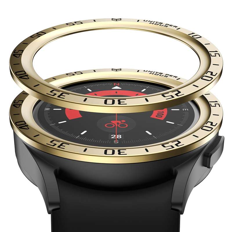 For Samsung Galaxy Watch5 Pro 45mm A Style Dial Steel Protective Frame(Black)