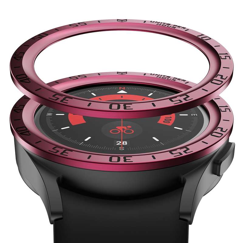 For Samsung Galaxy Watch5 Pro 45mm A Style Dial Steel Protective Frame(Black)