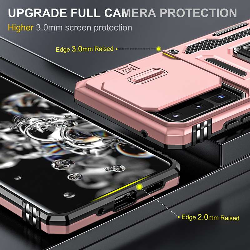 For Samsung Galaxy S20 Ultra Armor PC + TPU Camera Shield Phone Case(Grey)