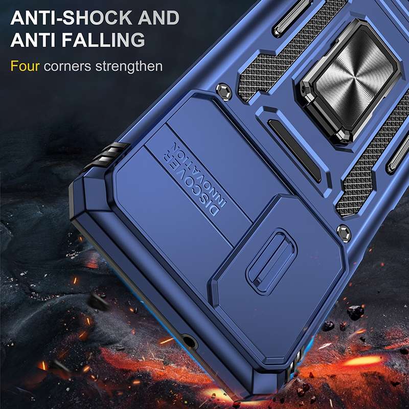 For Samsung Galaxy A03s Armor PC + TPU Camera Shield Phone Case(Grey)