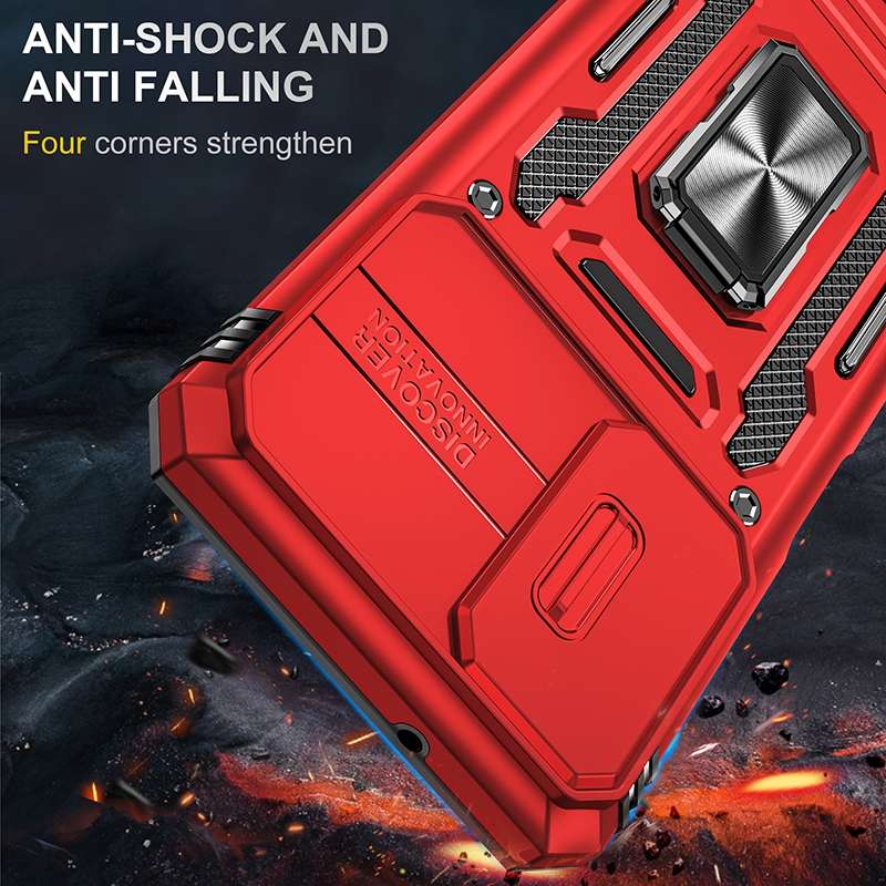 For Samsung Galaxy A03s Armor PC + TPU Camera Shield Phone Case(Grey)