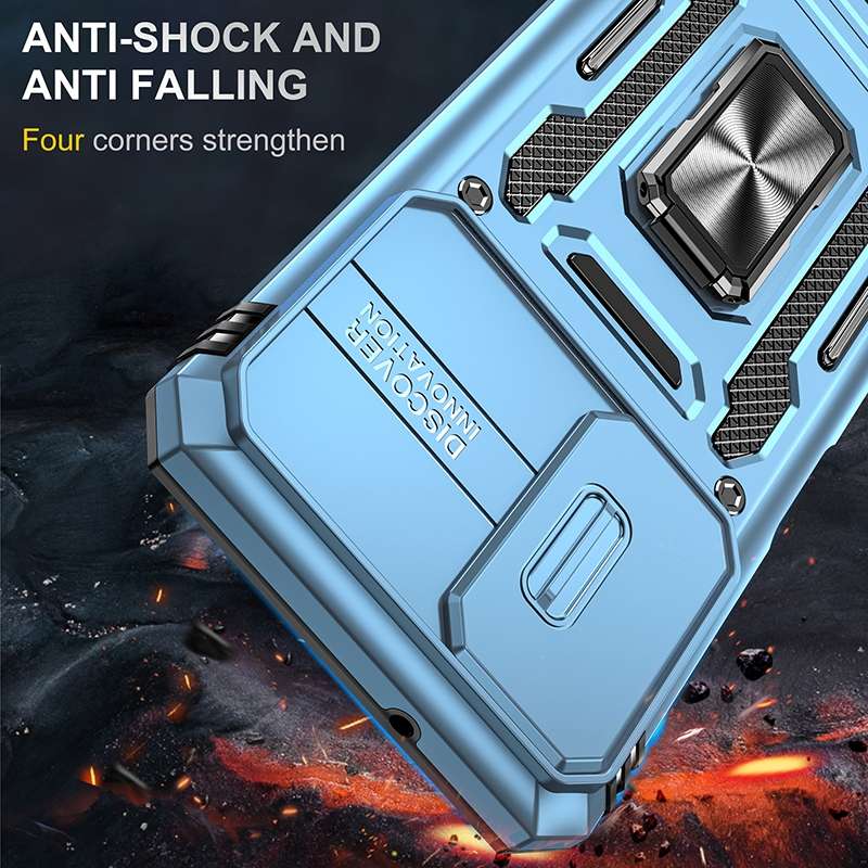 For Samsung Galaxy A03s Armor PC + TPU Camera Shield Phone Case(Grey)