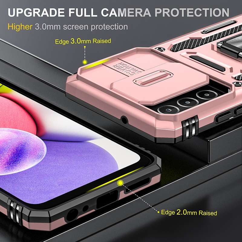 For Samsung Galaxy A03s Armor PC + TPU Camera Shield Phone Case(Grey)