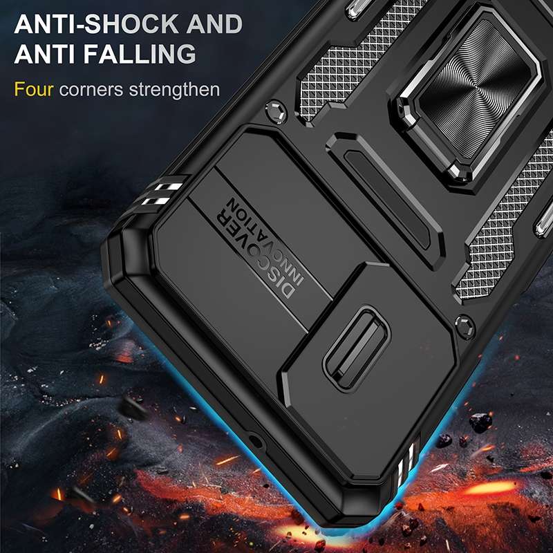 For Samsung Galaxy A13 5G Armor PC + TPU Camera Shield Phone Case(Black)