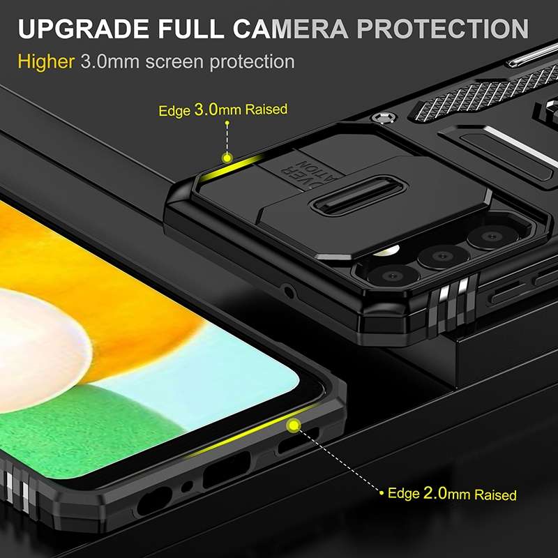 For Samsung Galaxy A13 5G Armor PC + TPU Camera Shield Phone Case(Black)
