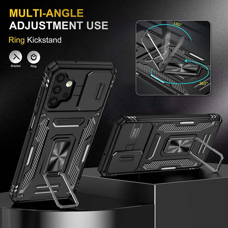 For Samsung Galaxy A13 5G Armor PC + TPU Camera Shield Phone Case(Black)