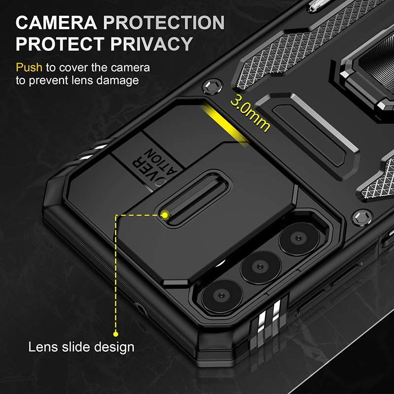 For Samsung Galaxy A13 5G Armor PC + TPU Camera Shield Phone Case(Black)