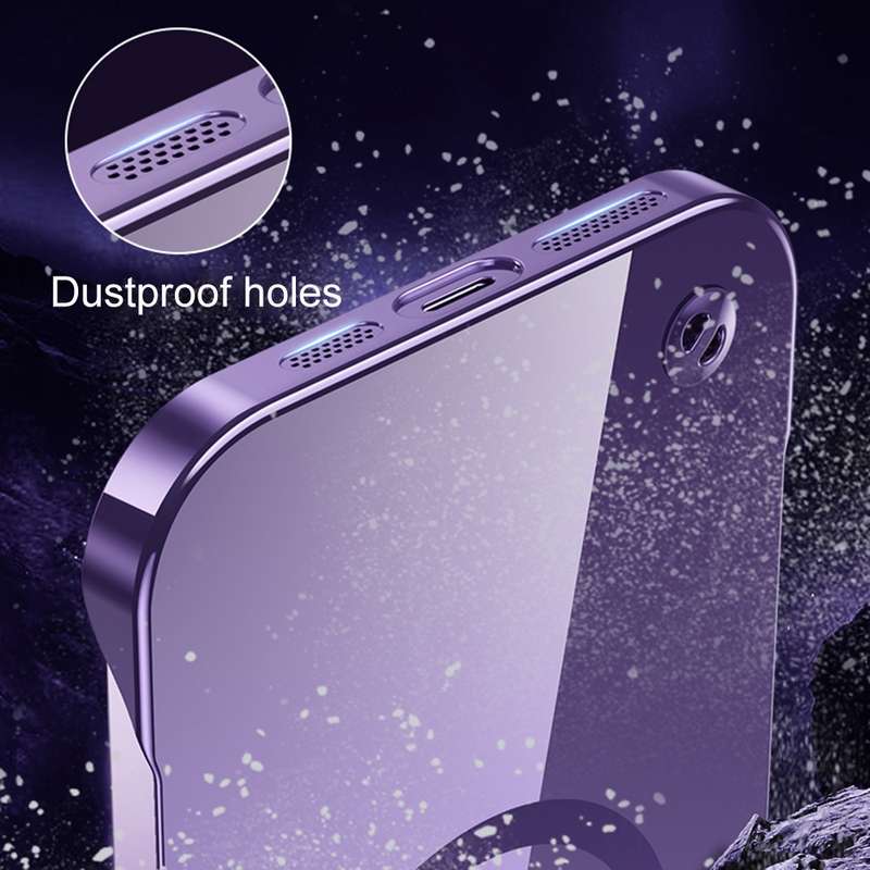 For iPhone 13 Electroplating Frameless Magsafe Magnetic PC Phone Case(Black)