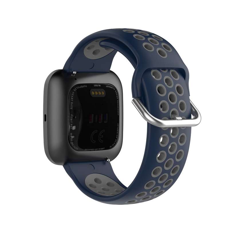 For Fitbit Versa 2 / Versa / Versa Lite 23mm Clasp Two Color Sport Watch Band(Black + Grey)