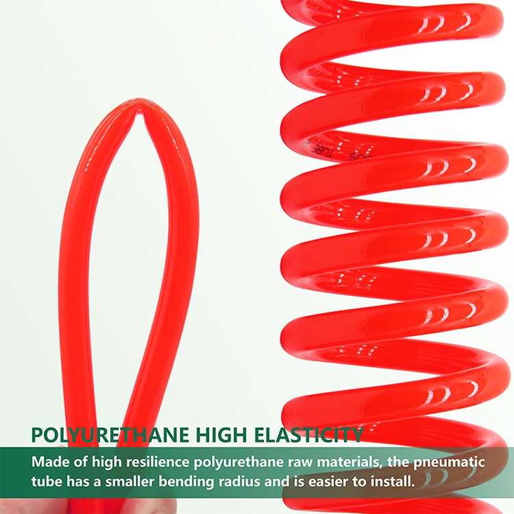 LAIZE Compressor Air Flexible PU Spring Tube with Connector, Specification:10x6.5mm, 15m