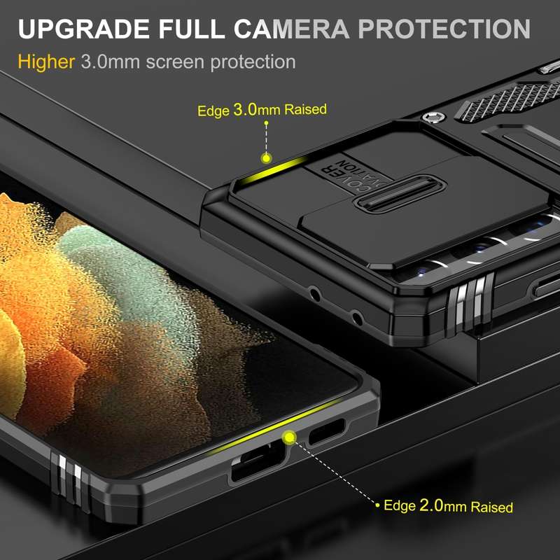 For Samsung Galaxy S23 Ultra 5G Armor PC + TPU Camera Shield Phone Case(Grey)