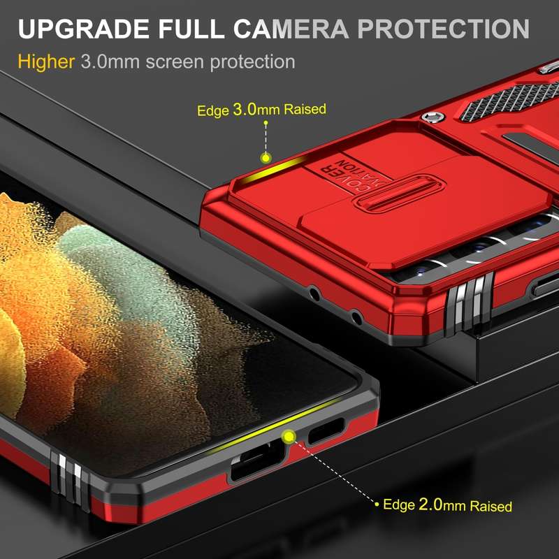 For Samsung Galaxy S23 Ultra 5G Armor PC + TPU Camera Shield Phone Case(Grey)
