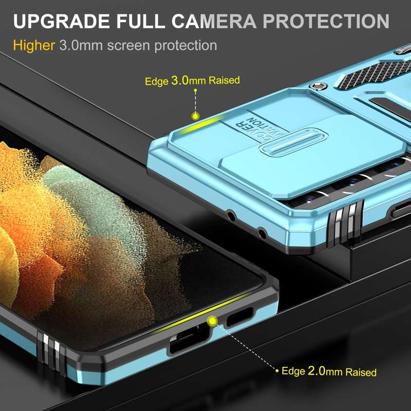 For Samsung Galaxy S23 Ultra 5G Armor PC + TPU Camera Shield Phone Case(Grey)