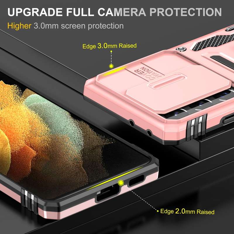 For Samsung Galaxy S23 Ultra 5G Armor PC + TPU Camera Shield Phone Case(Grey)