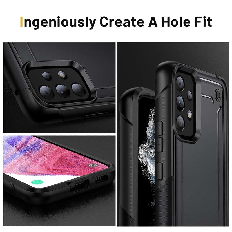 For Samsung Galaxy A53 5G 2 in 1 Soft TPU Hard PC Phone Case(Black)