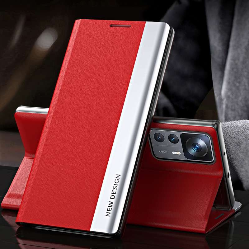 For Xiaomi 12T / 12T Pro / Redmi K50 Ultra Side Electroplated Magnetic Leather Phone Case(Black)