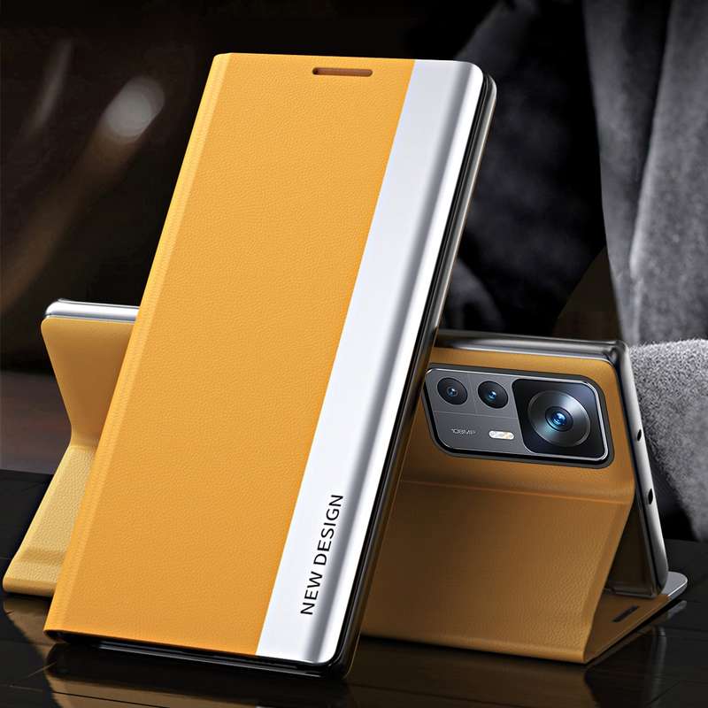 For Xiaomi 12T / 12T Pro / Redmi K50 Ultra Side Electroplated Magnetic Leather Phone Case(Black)