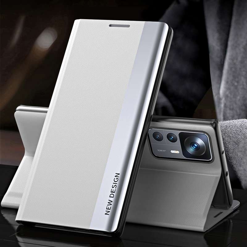 For Xiaomi 12T / 12T Pro / Redmi K50 Ultra Side Electroplated Magnetic Leather Phone Case(Black)