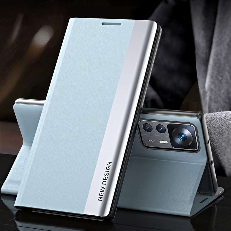 For Xiaomi 12T / 12T Pro / Redmi K50 Ultra Side Electroplated Magnetic Leather Phone Case(Black)