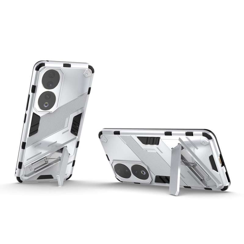 For Honor 90 Punk Armor PC + TPU Phone Case with Holder(Black)