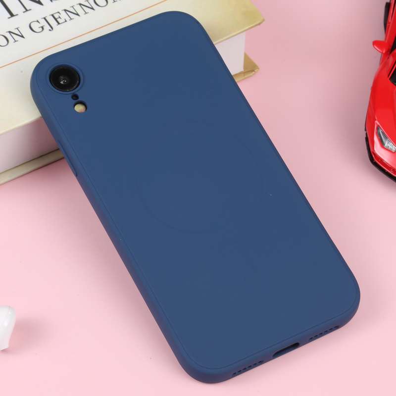For iPhone XR Liquid Silicone Full Coverage Shockproof Magsafe Phone Case(Deep Green)