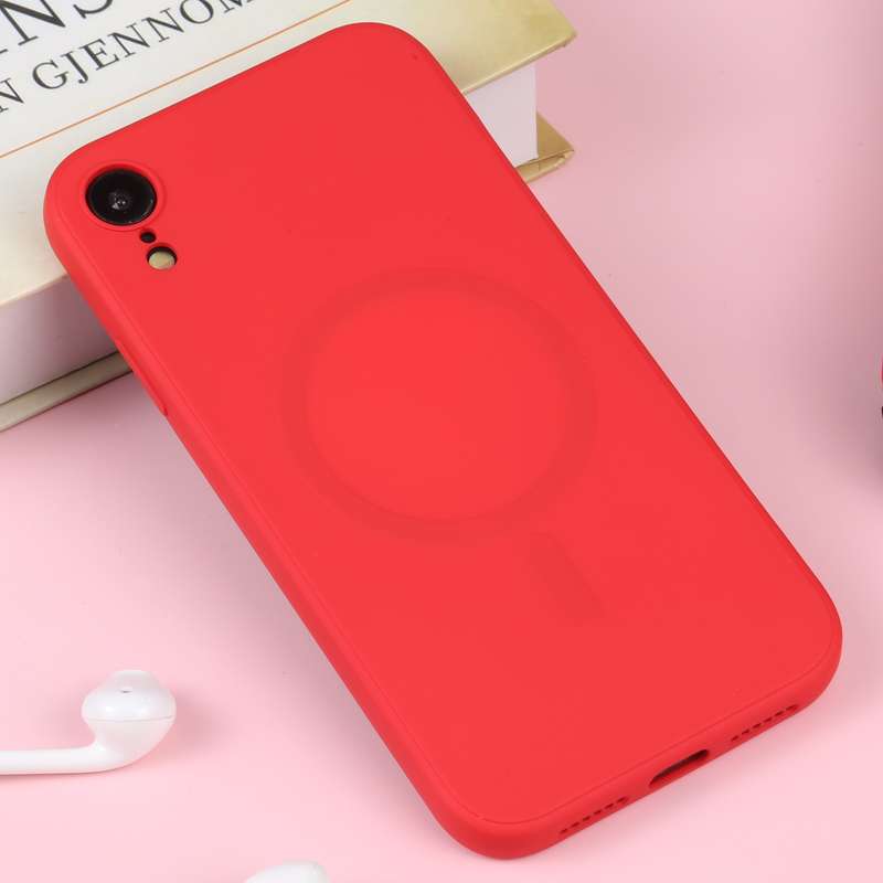 For iPhone XR Liquid Silicone Full Coverage Shockproof Magsafe Phone Case(Deep Green)