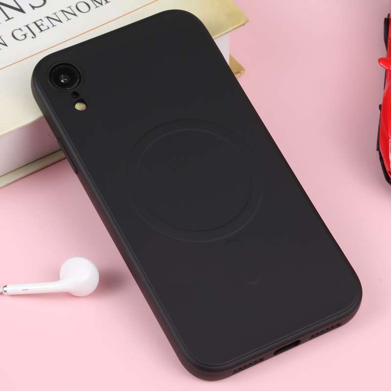 For iPhone XR Liquid Silicone Full Coverage Shockproof Magsafe Phone Case(Deep Green)