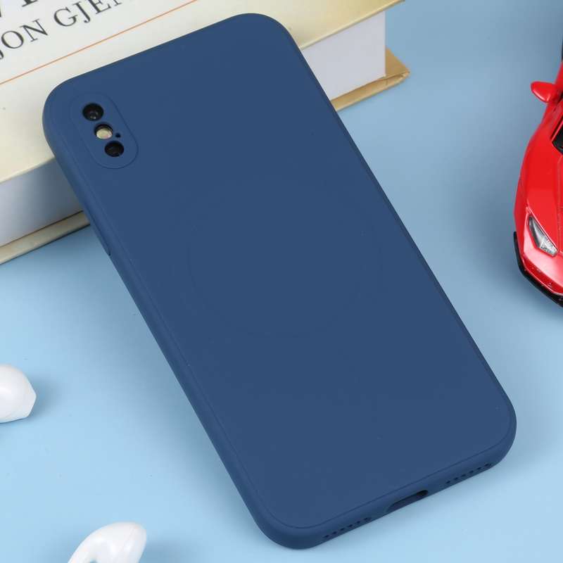For iPhone XS Max Liquid Silicone Full Coverage Shockproof Magsafe Phone Case(Black)