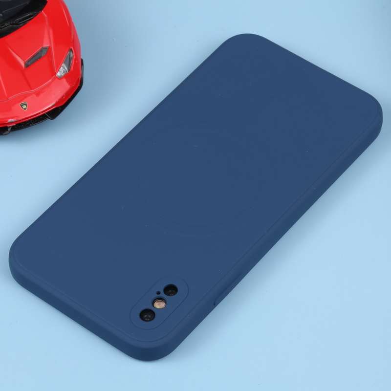 For iPhone XS Max Liquid Silicone Full Coverage Shockproof Magsafe Phone Case(Black)