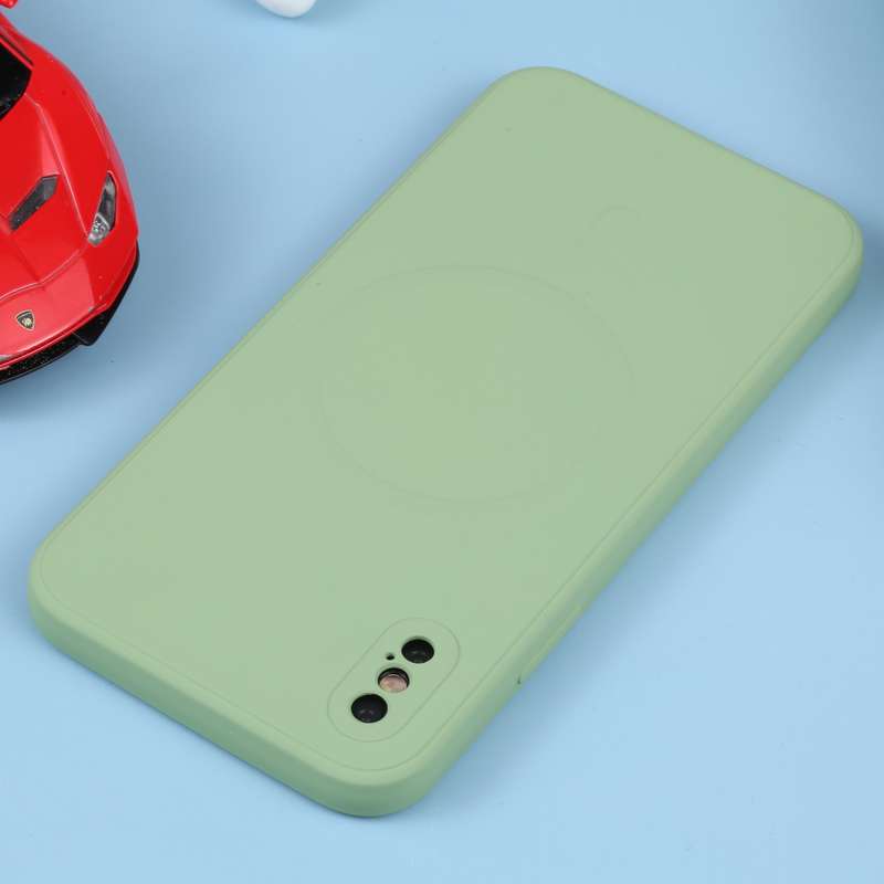 For iPhone XS Max Liquid Silicone Full Coverage Shockproof Magsafe Phone Case(Black)