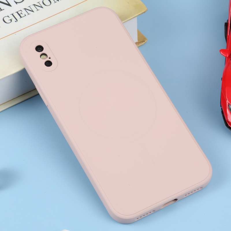 For iPhone XS Max Liquid Silicone Full Coverage Shockproof Magsafe Phone Case(Black)