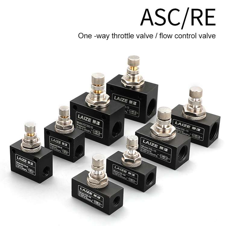 LAIZE Pneumatic Speed Regulating One-way Throttle Valve, Specification:RE-10 DN15mm