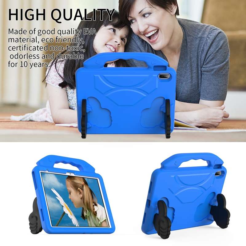 For iPad 2025 / 2022 Children EVA Shockproof Tablet Case with Thumb Bracket(Blue)