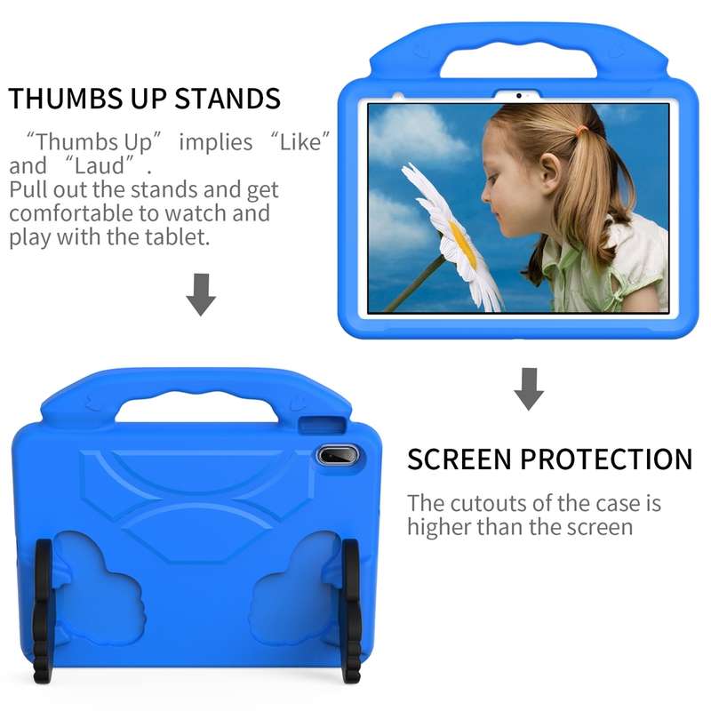 For iPad 2025 / 2022 Children EVA Shockproof Tablet Case with Thumb Bracket(Blue)
