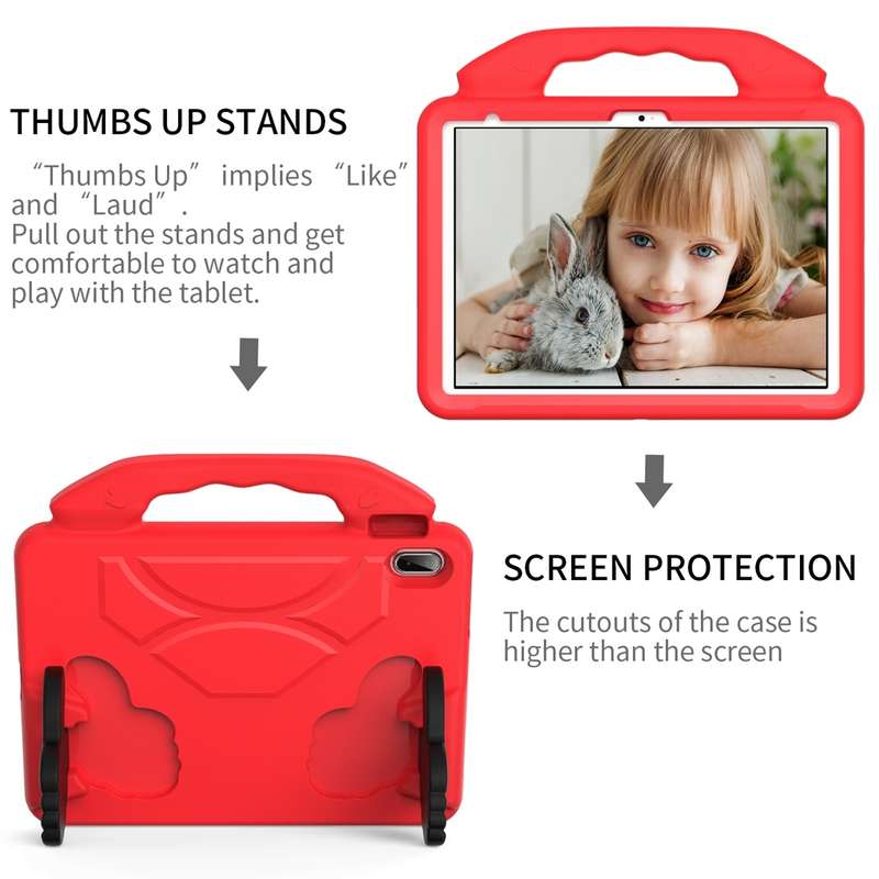 For iPad 2025 / 2022 Children EVA Shockproof Tablet Case with Thumb Bracket(Blue)