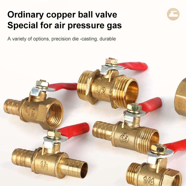 LAIZE Pneumatic Hose Connector Copper Ball Valve, Specification:Inside 3-Barb 8mm