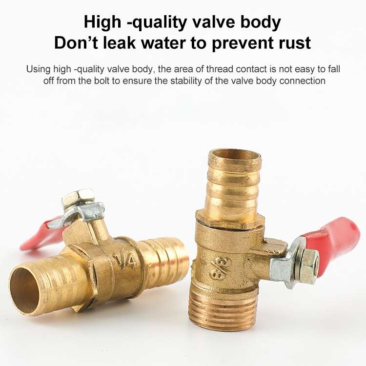 LAIZE Pneumatic Hose Connector Copper Ball Valve, Specification:Inside 3-Barb 8mm