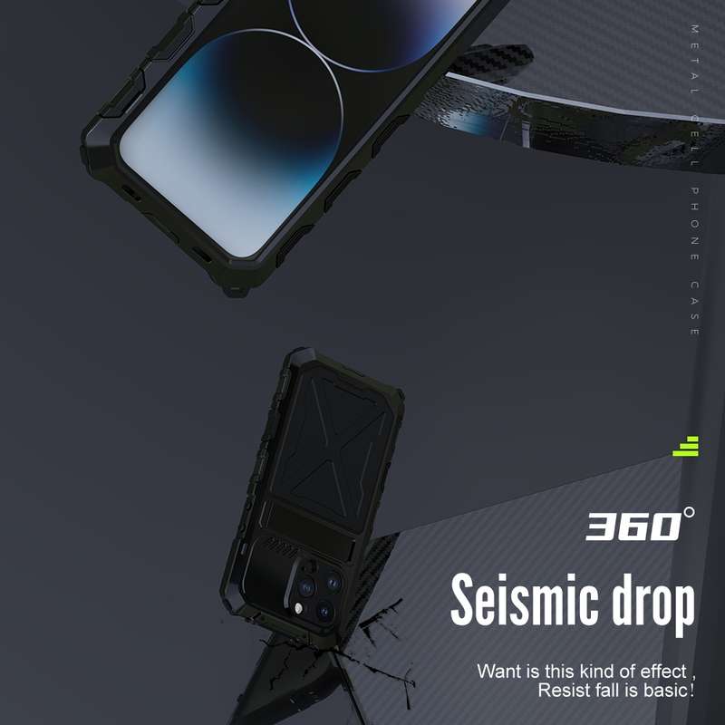 For iPhone 14 Pro Max R-JUST Life Waterproof Dustproof Shockproof Phone Case(Black)