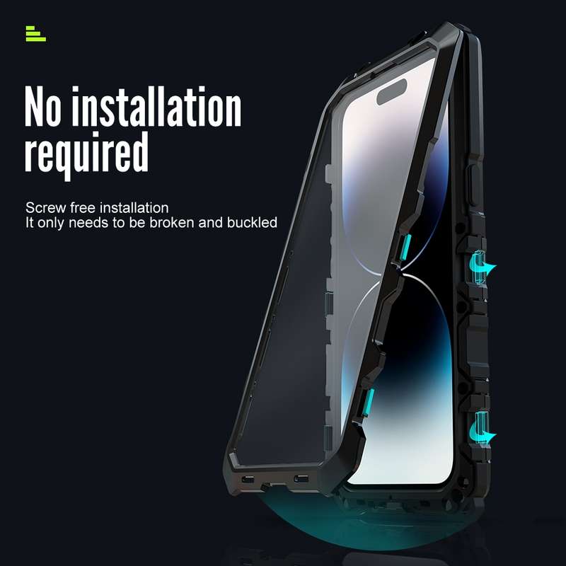 For iPhone 14 Pro Max R-JUST Life Waterproof Dustproof Shockproof Phone Case(Black)