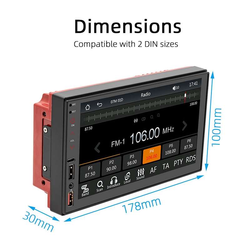 7 inch Wireless CarPlay Car MP5 Player Supports Bluetooth/Reverse/Mobile Phone Internet
