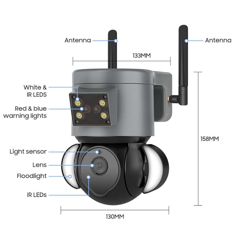 ST-429-4M-TY-4G 4MP 4G Smart Security Floodlight Camera Support Two-way Audio / Night Vision, EU 4G