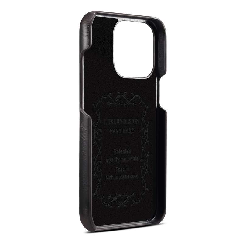 For iPhone 13 Pro Max Denior Oil Wax Cowhide Phone Case(Black)