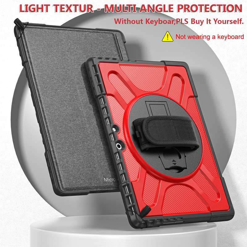 For MicroSoft Surface Pro 9 / 10 / 11 Rotatable Kickstand Grip Shockproof Tablet Case(Black)