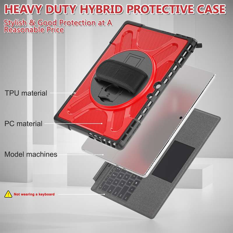 For MicroSoft Surface Pro 9 / 10 / 11 Rotatable Kickstand Grip Shockproof Tablet Case(Black)