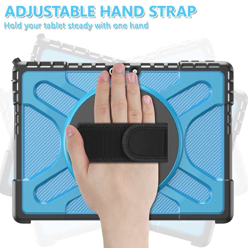 For MicroSoft Surface Pro 9 / 10 / 11 Rotatable Kickstand Grip Shockproof Tablet Case(Black)