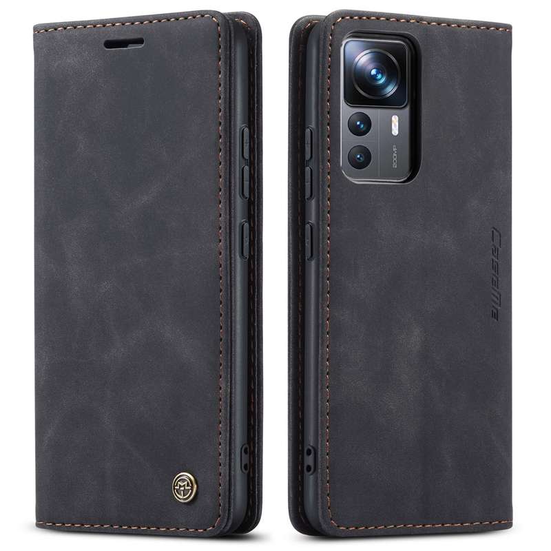 For Xiaomi 12T / 12T Pro CaseMe 013 Multifunctional Horizontal Flip Leather Phone Case(Black)