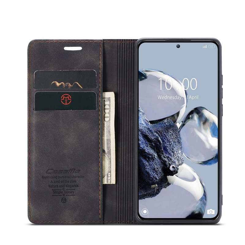 For Xiaomi 12T / 12T Pro CaseMe 013 Multifunctional Horizontal Flip Leather Phone Case(Black)